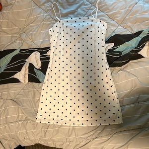 White/Black francesca’s polka dotted a-line dress size S